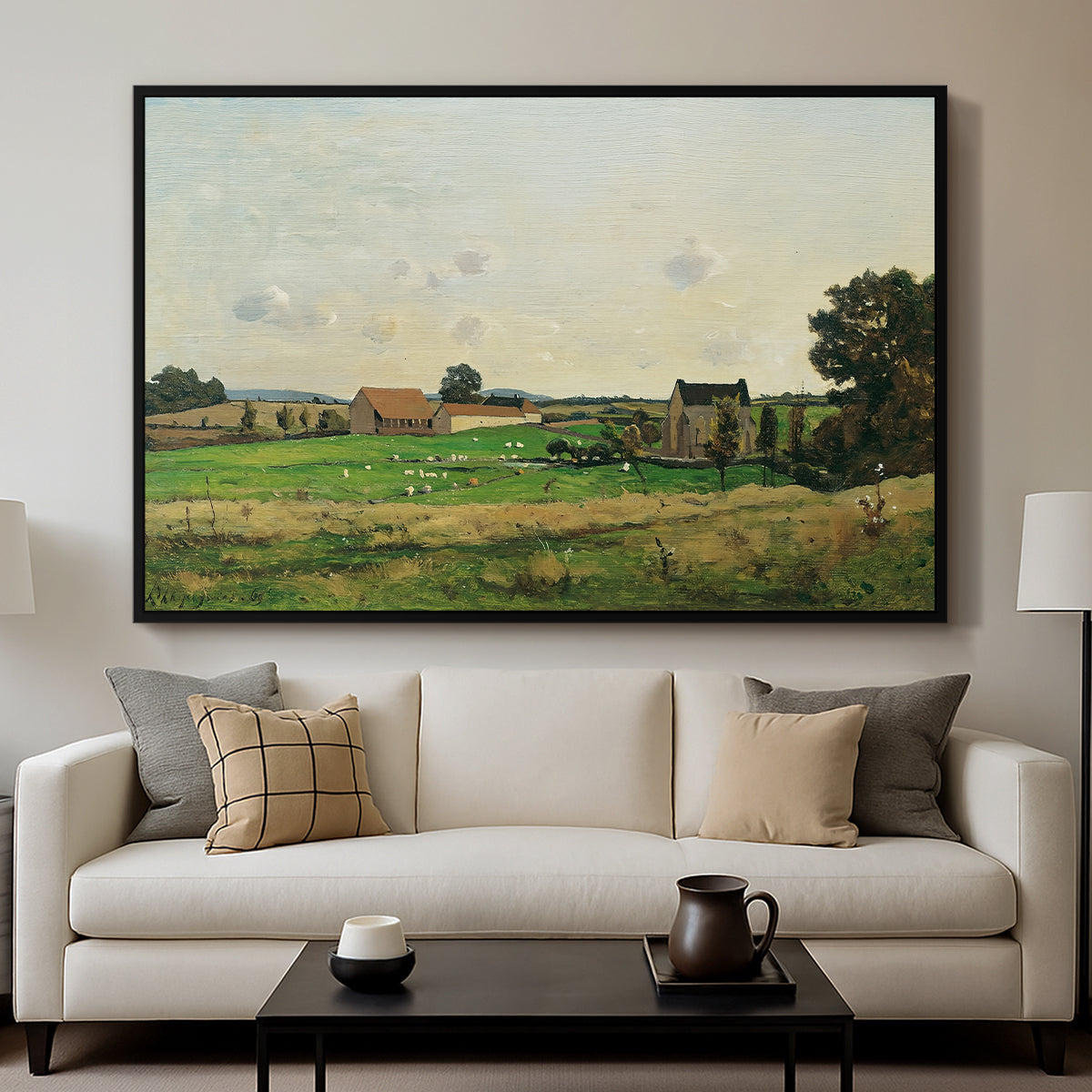 The Saulce Estate, 1869 - Floater Framed Canvas Print