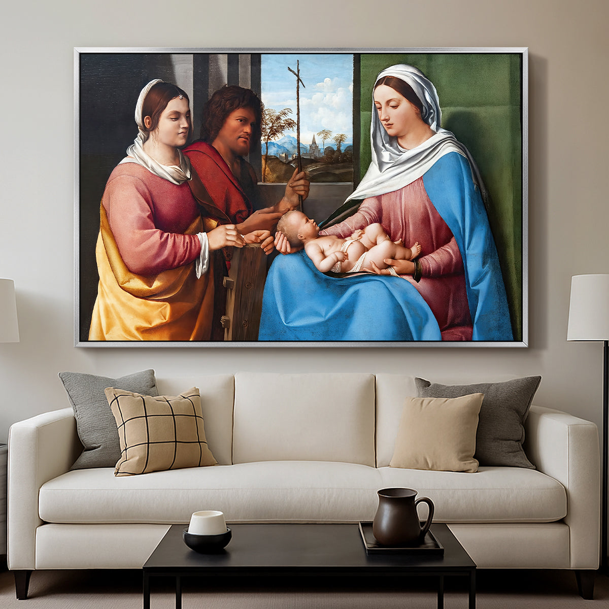 Sacred Conversation, c. 1505 - Floater Framed Canvas Print