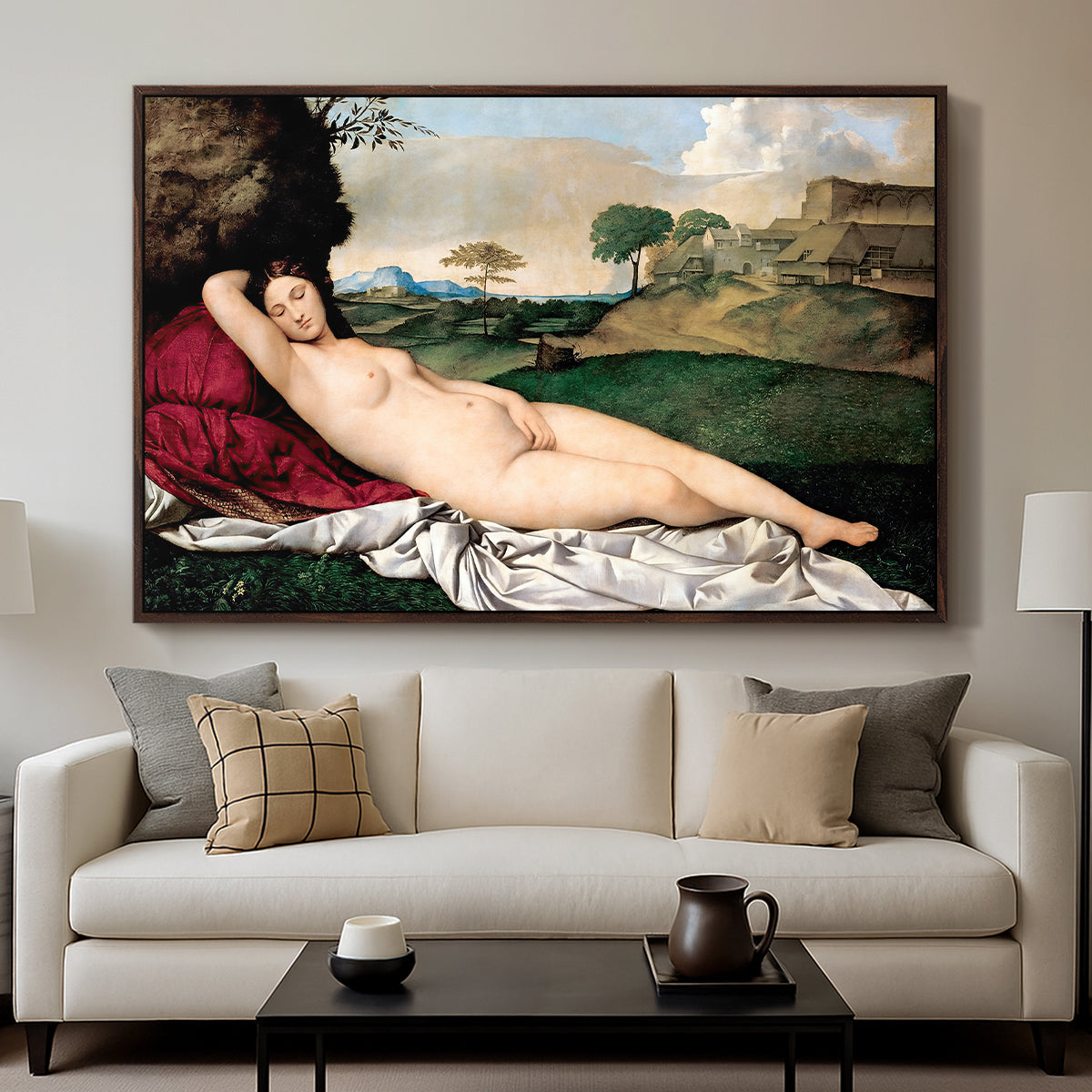 Sleeping Venus, c. 1510 - Floater Framed Canvas Print
