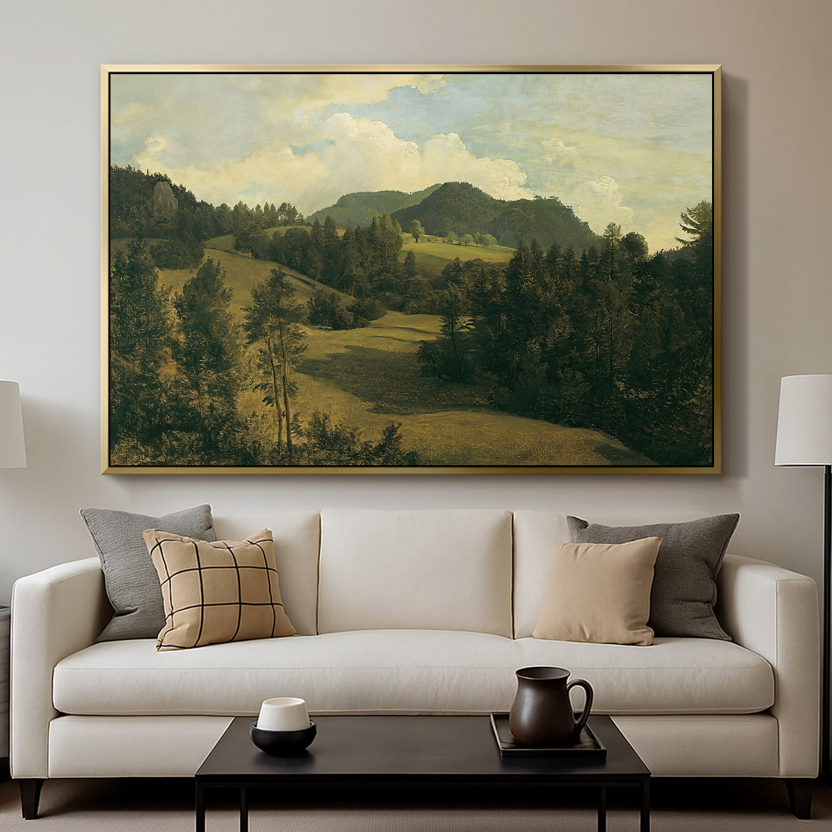 Landscape near Miesenbach, c. 1830 - Floater Framed Canvas Print