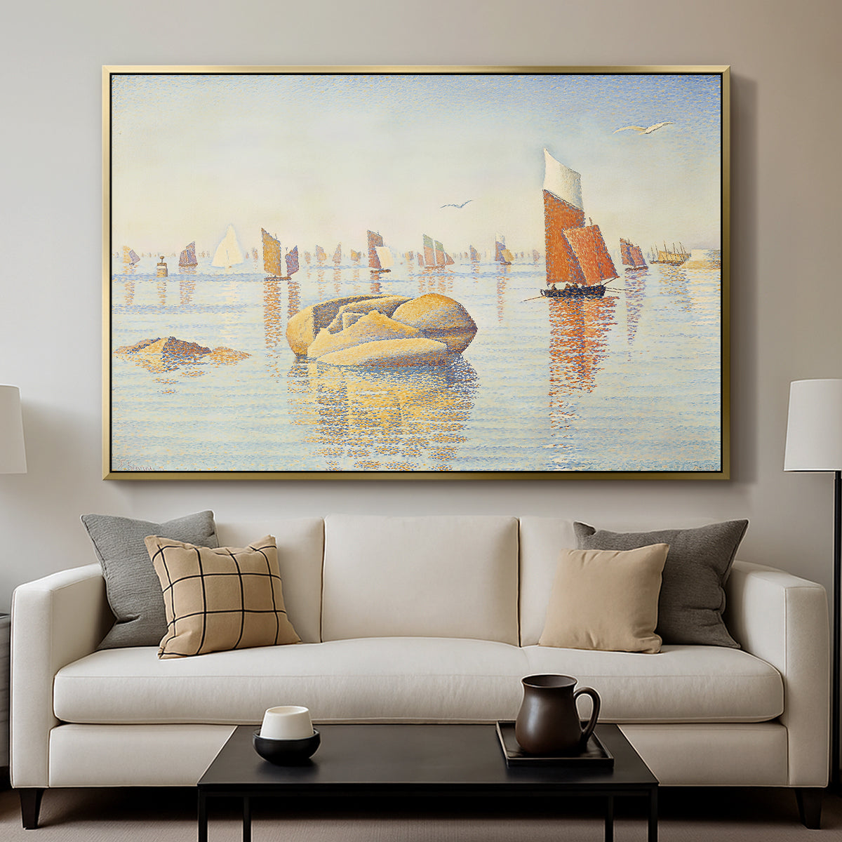 Concarneau, Quiet Morning, Opus 219, 1891 - Floater Framed Canvas Print