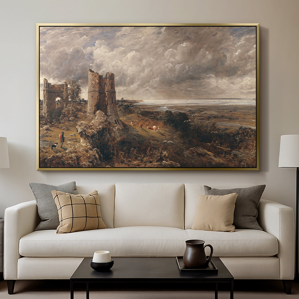 Hadleigh Castle, Mouth of Thames, c. 1829 - Floater Framed Canvas Print
