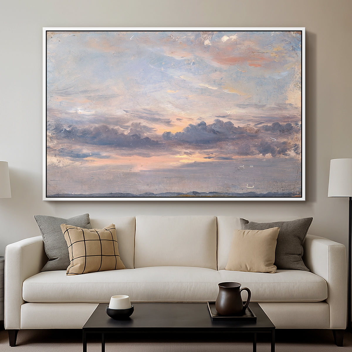 A Cloud Study, Sunset, c. 1821-1822 - Floater Framed Canvas Print