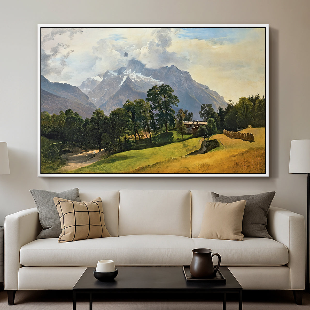 Mountains in Berchtesgaden - Floater Framed Canvas Print