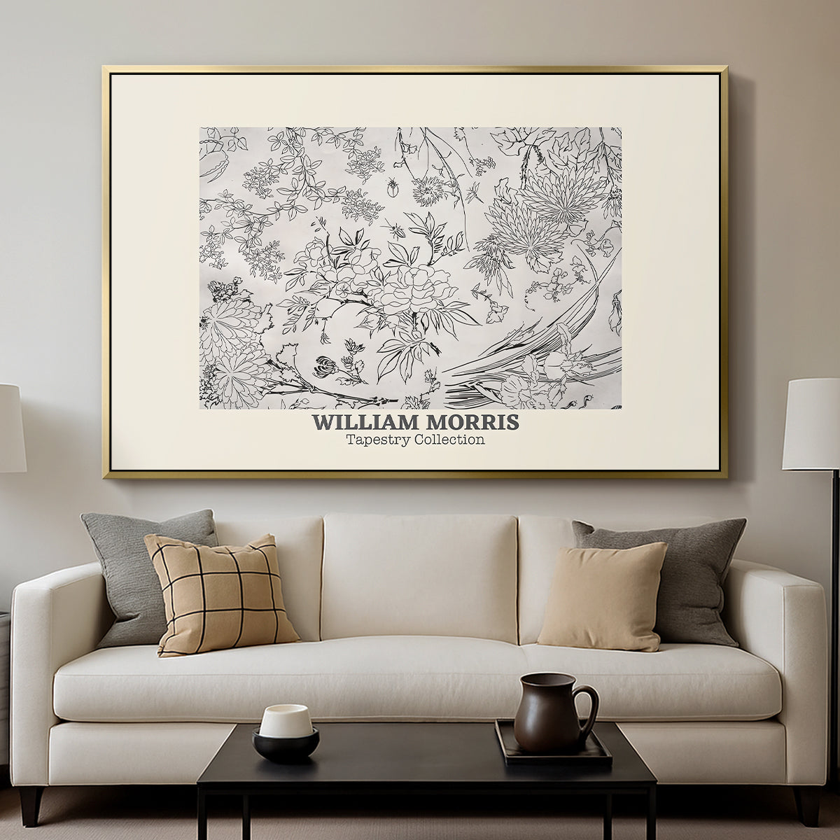 Fleurs, 1866 (Morris Inspired) - Floater Framed Canvas Print