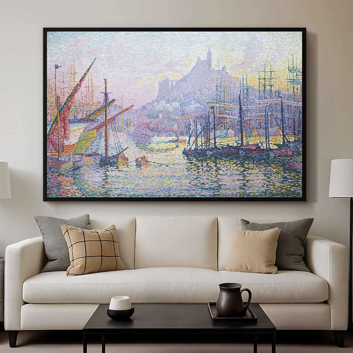 The Port of Marseille, 1905 - Floater Framed Canvas Print