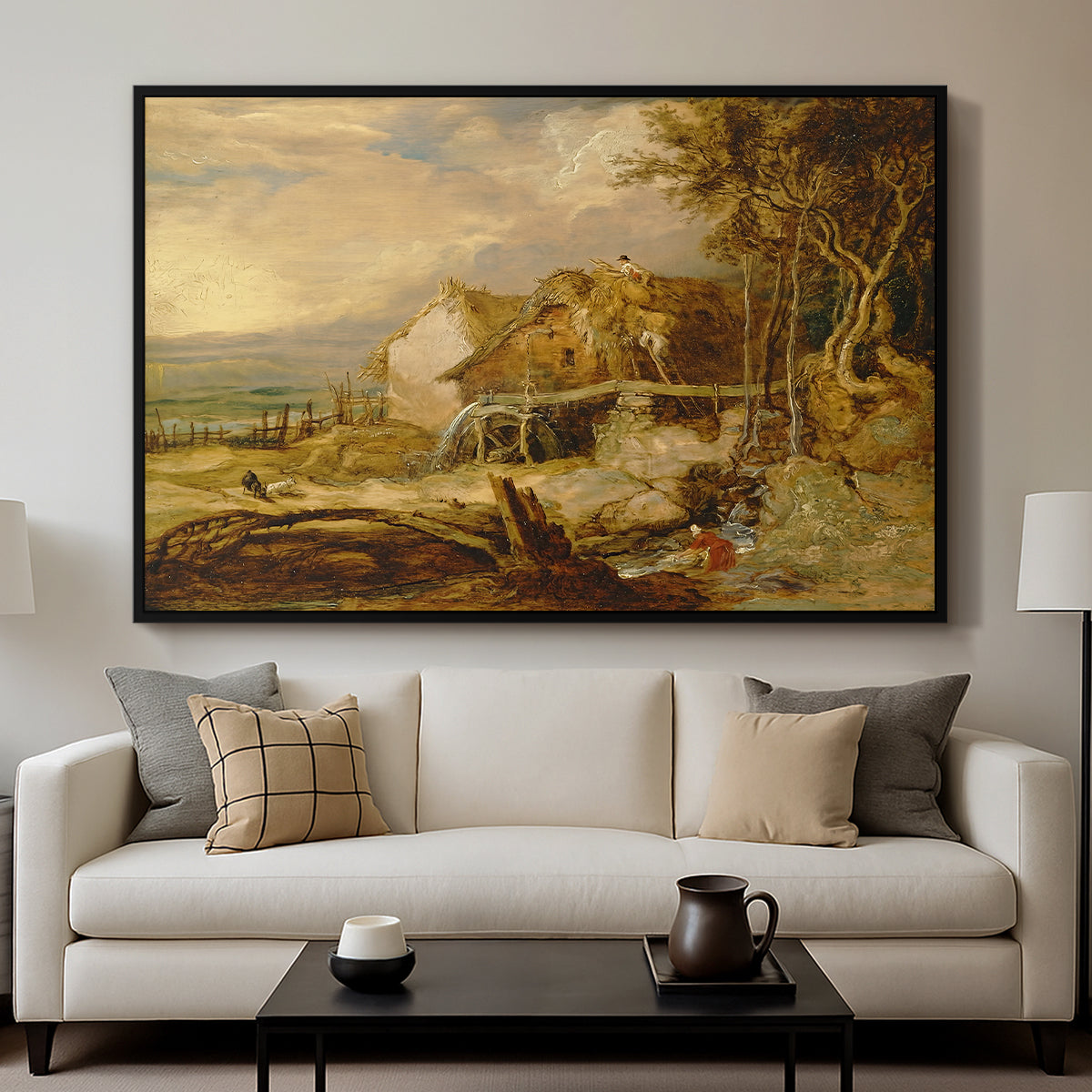 An Overshot Mill, c. 1802-1807 - Floater Framed Canvas Print