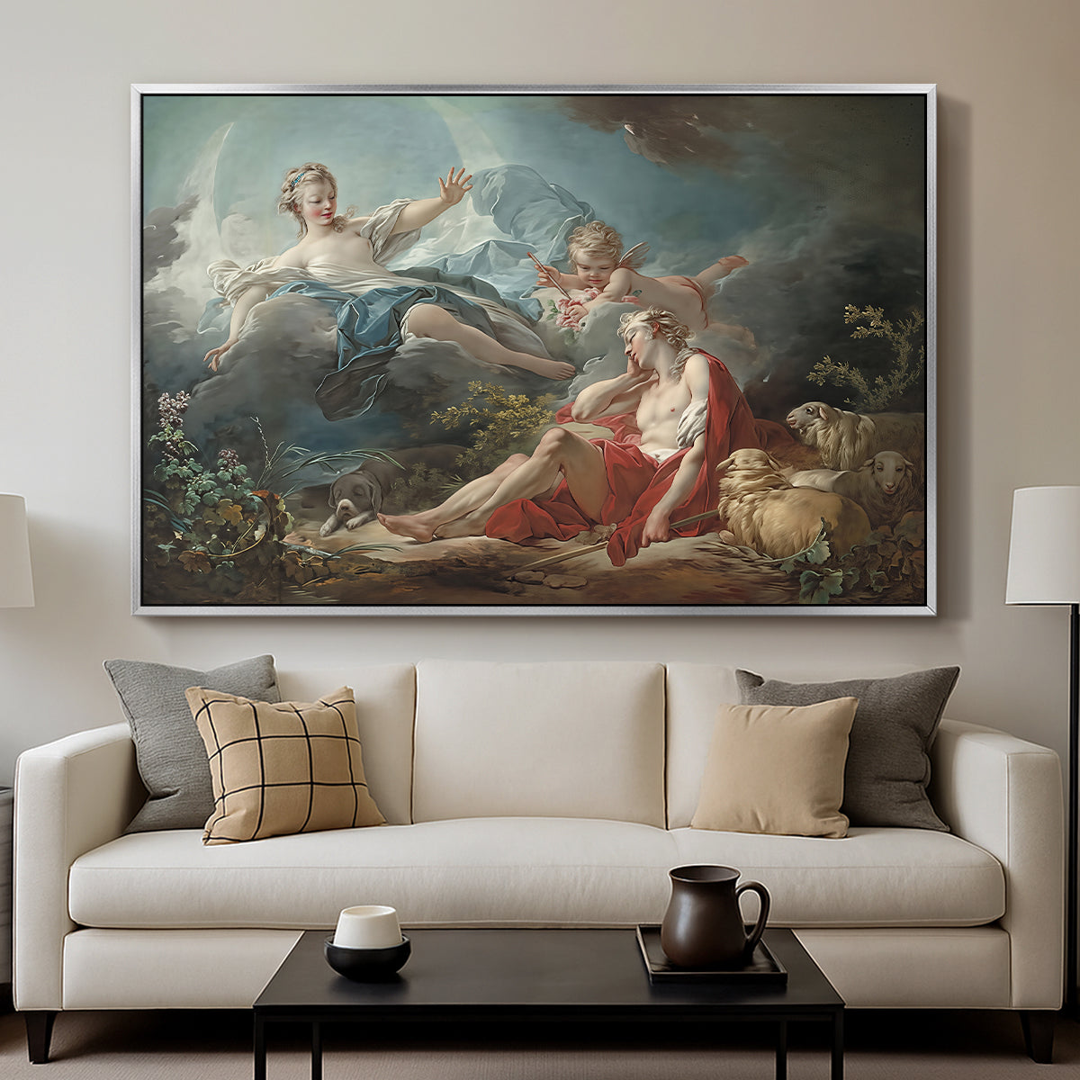 Diana and Endymion, c. 1753-1756 - Floater Framed Canvas Print
