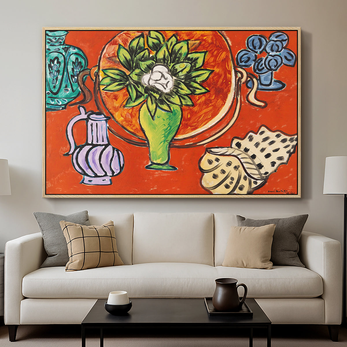 Still Life with a Magnolia (Nature morte au magnolia), 1941 - Floater Framed Canvas Print