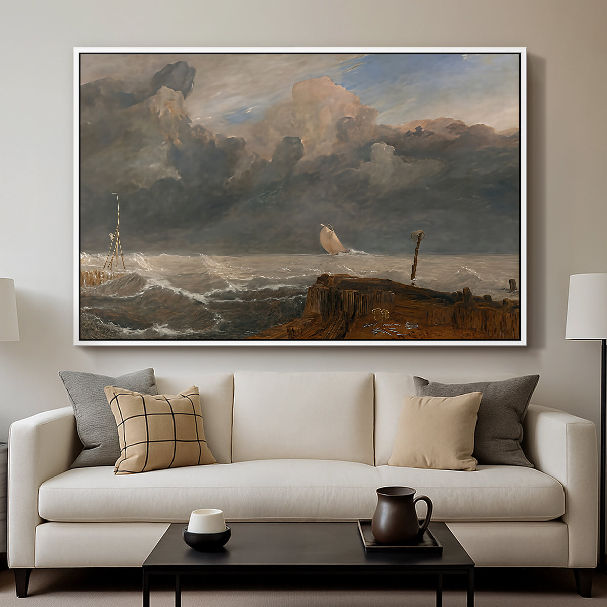 Port Ruysdael, 1827 - Floater Framed Canvas Print