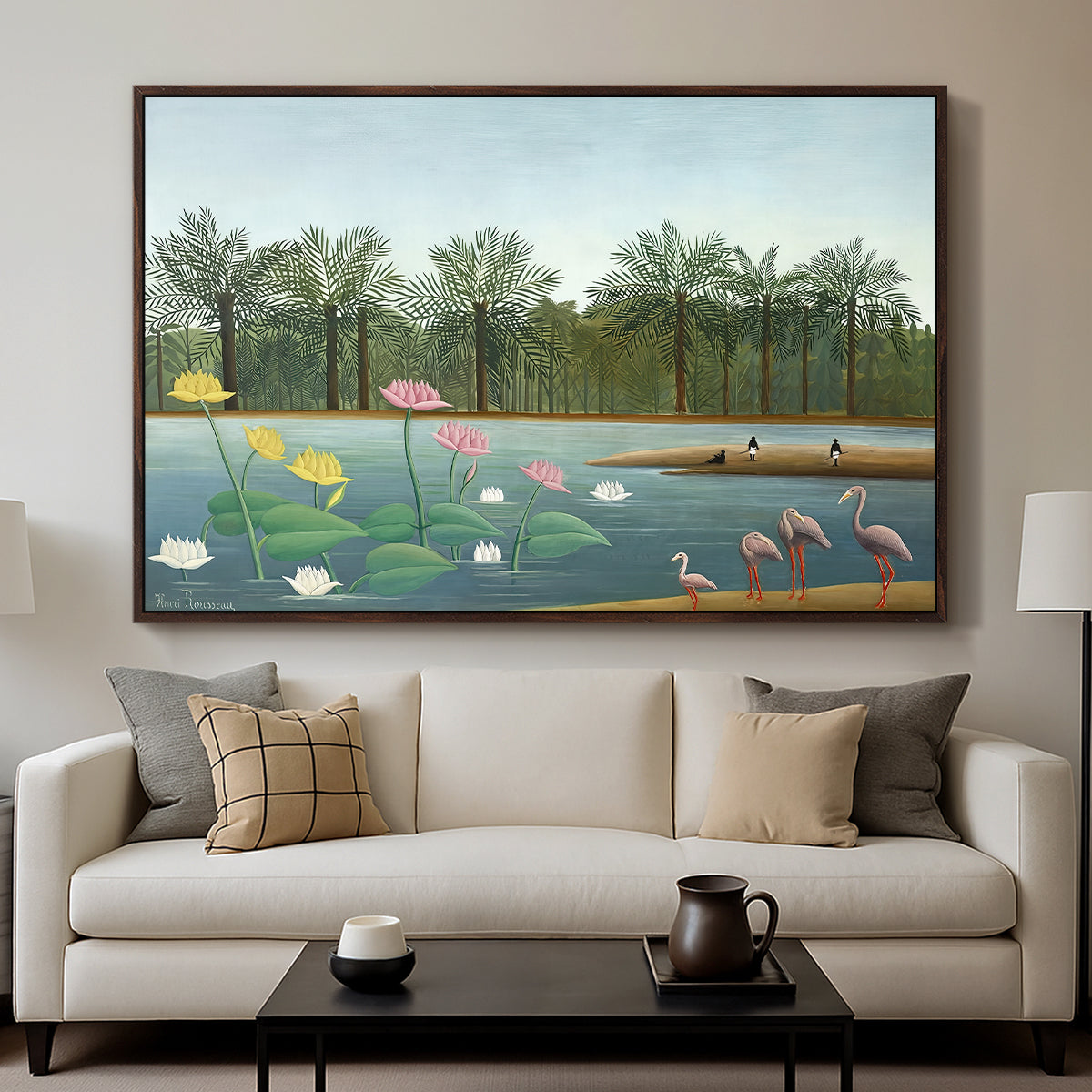 The Flamingoes (Les Flamants), 1907 - Floater Framed Canvas Print
