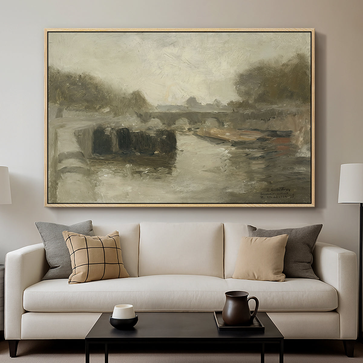 The Bridge (Le pont), 1895 - Floater Framed Canvas Print