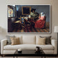 The Glass of Wine, c. 1660 - Floater Framed Canvas Print