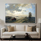 Fresh Breeze on the Norwegian Coast, 1876 - Floater Framed Canvas Print