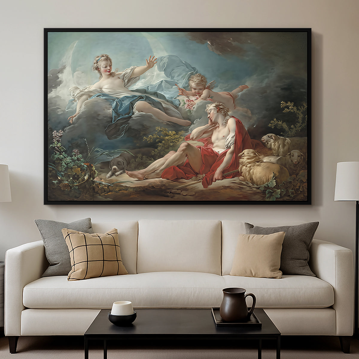 Diana and Endymion, c. 1753-1756 - Floater Framed Canvas Print