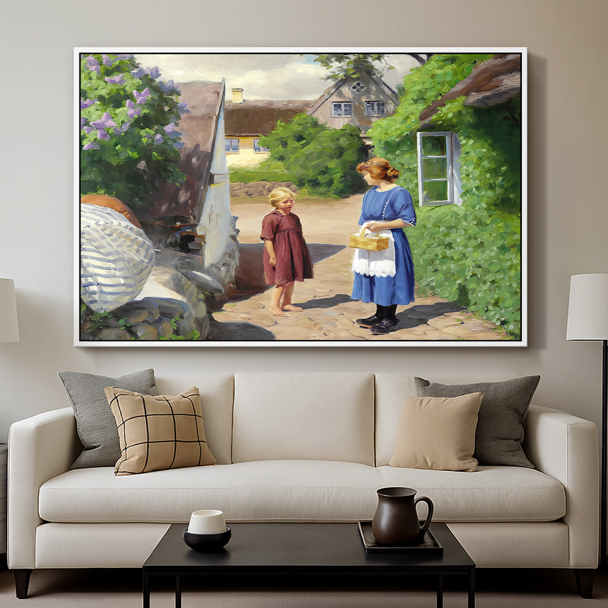 Summer Day in Jyllinge, 1922 - Floater Framed Canvas Print