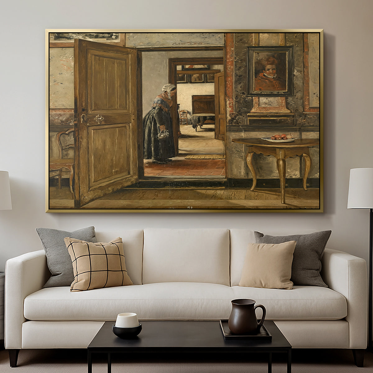 Interior of the Terninck Institution in Antwerp, 1884 - Floater Framed Canvas Print