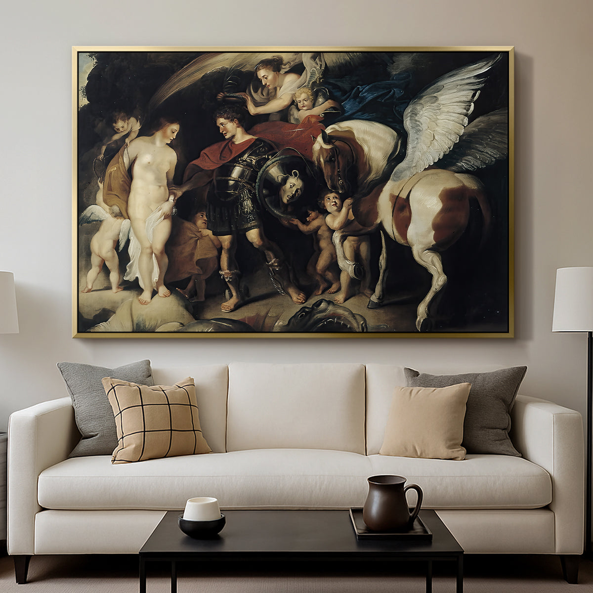 Perseus and Andromeda, c. 1620 - Floater Framed Canvas Print