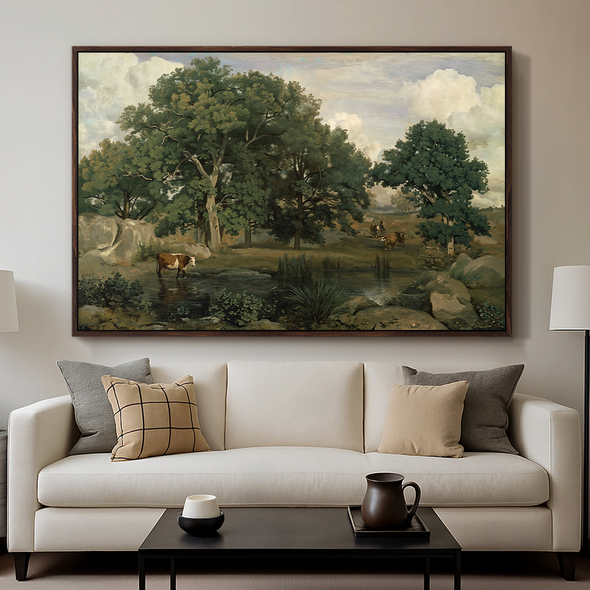 Forest of Fontainebleau, 1846 - Floater Framed Canvas Print