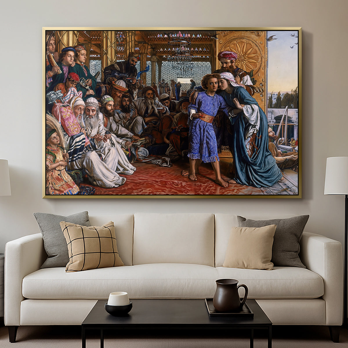 The Finding of the Saviour in the Temple, 1854-1860 - Floater Framed Canvas Print