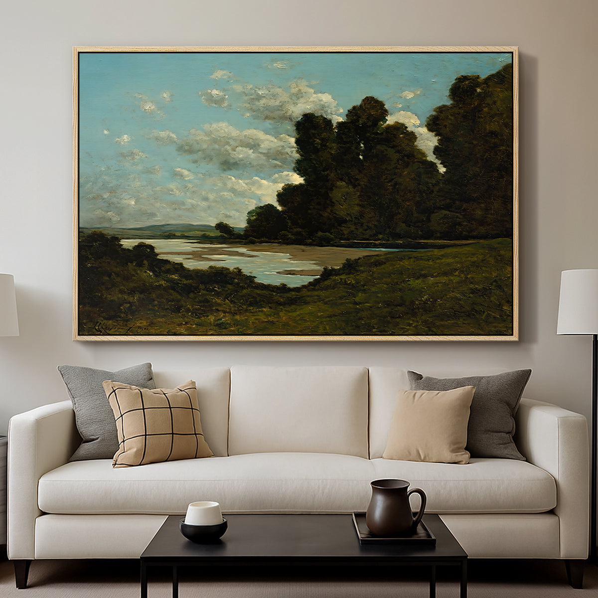 The River Loire at Nevers, 1901 - Floater Framed Canvas Print