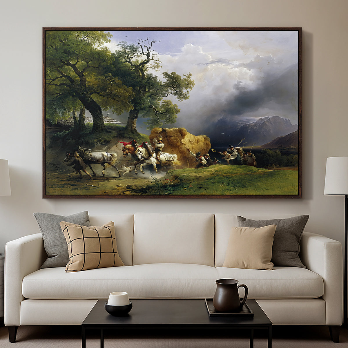 The Harvest Wagon (Der Heuwagen), c. 1850 - Floater Framed Canvas Print