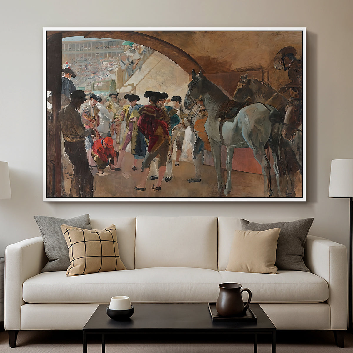 Before the Bullfight (Antes de la corrida), c. 1900 - Floater Framed Canvas Print