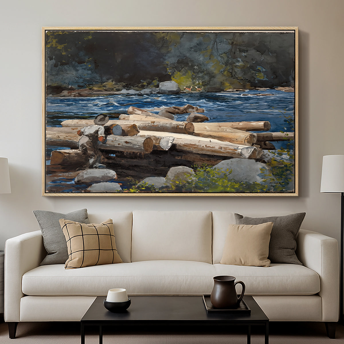Hudson River, 1892 - Floater Framed Canvas Print