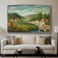 Pastoral Landscape with Stream, Fisherman and Strollers, 1875-1880 - Floater Framed Canvas Print