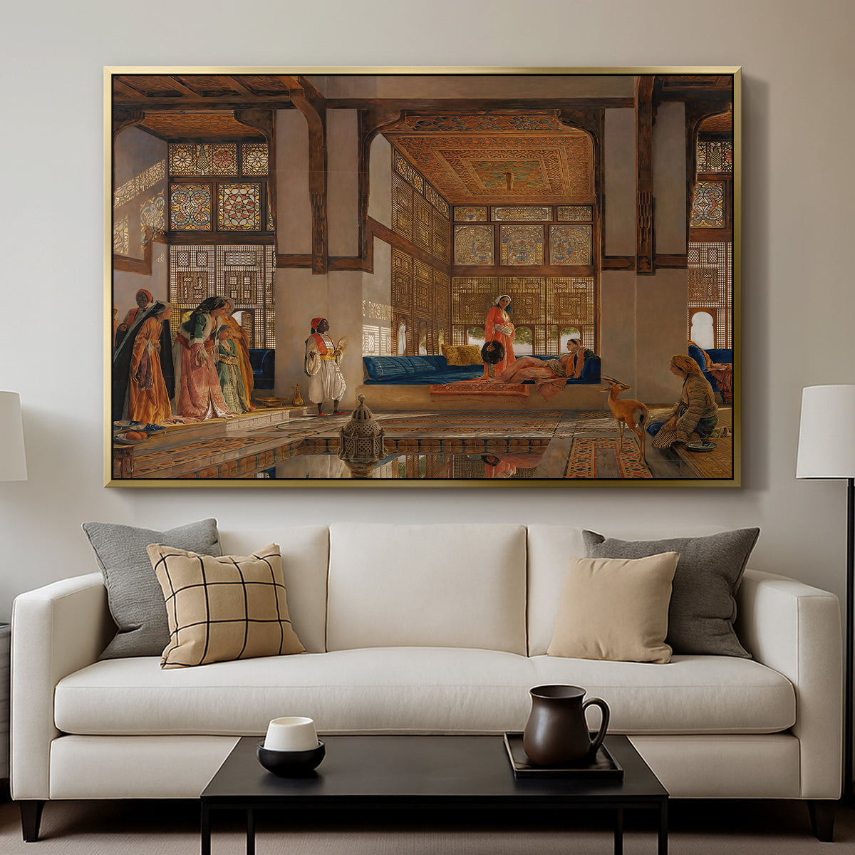 A Lady Receiving Visitors (The Reception), 1873 - Floater Framed Canvas Print