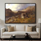Lledr Valley in Wales, 1864 - Floater Framed Canvas Print