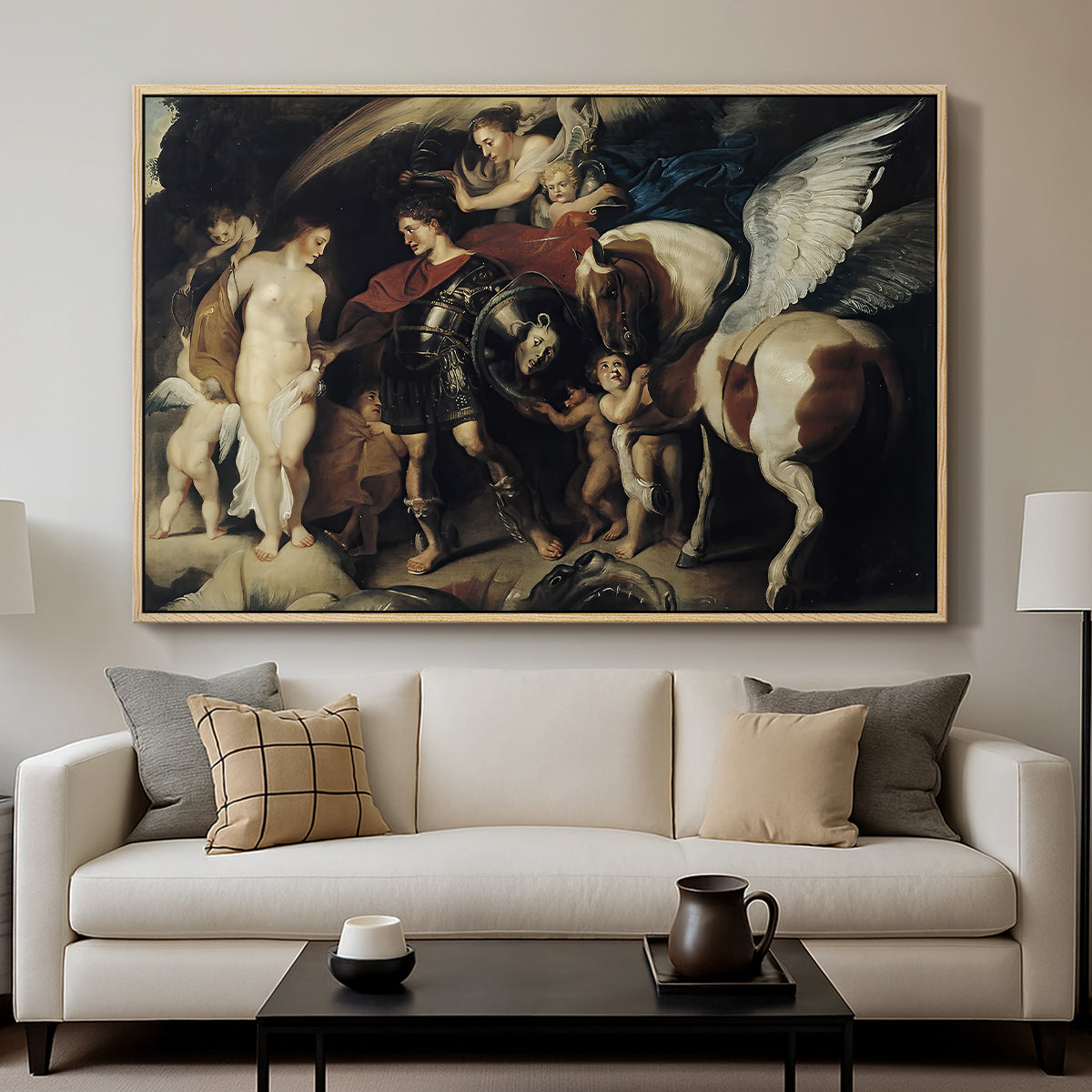 Perseus and Andromeda, c. 1620 - Floater Framed Canvas Print