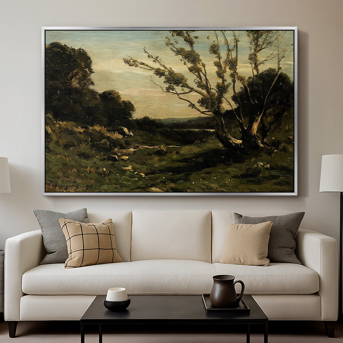 Morning in the Nievre, 1877 - Floater Framed Canvas Print