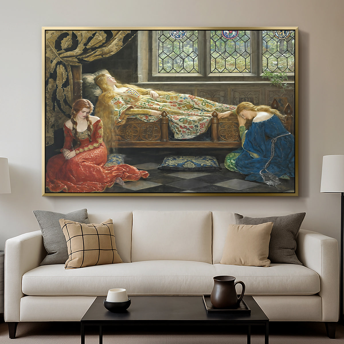 The Sleeping Beauty, 1921 - Floater Framed Canvas Print