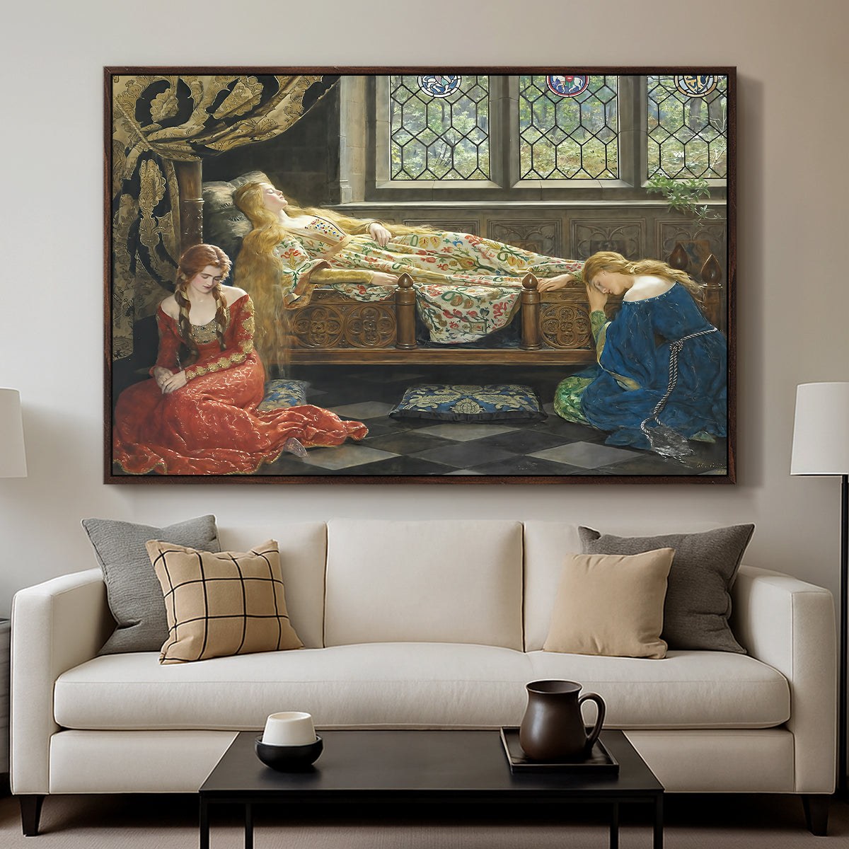 The Sleeping Beauty, 1921 - Floater Framed Canvas Print