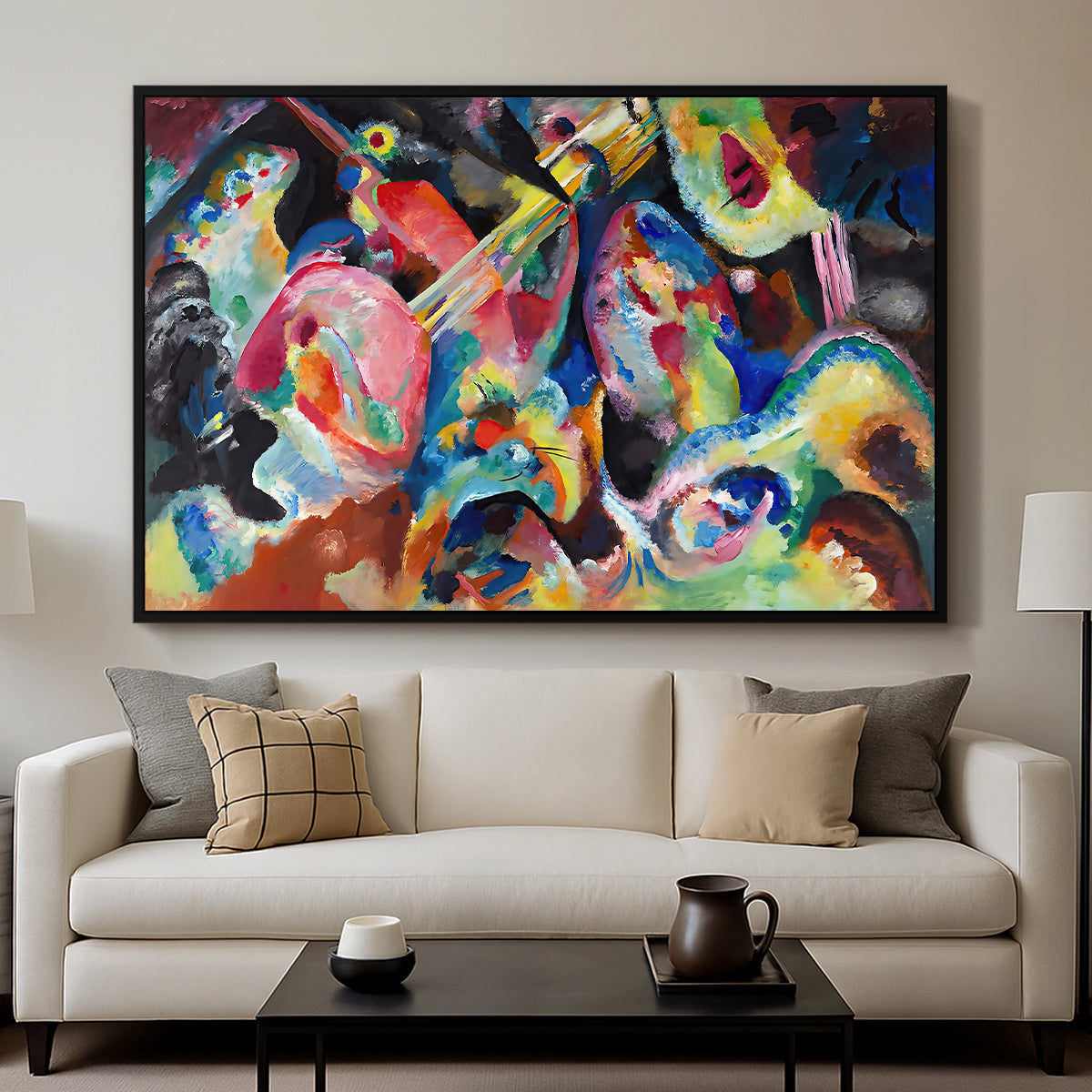 Improvisation. Deluge, 1913 - Floater Framed Canvas Print