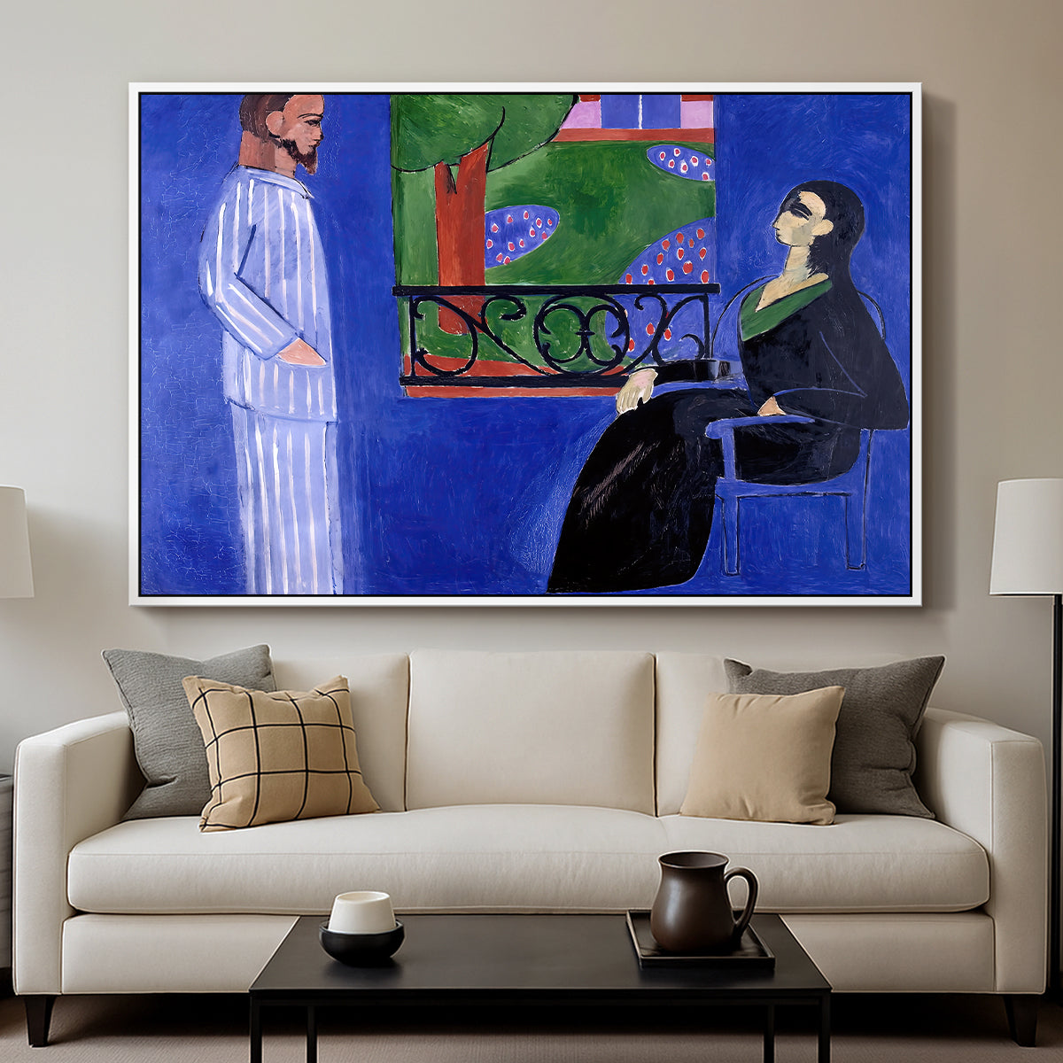 The Conversation, c. 1908-1912 - Floater Framed Canvas Print