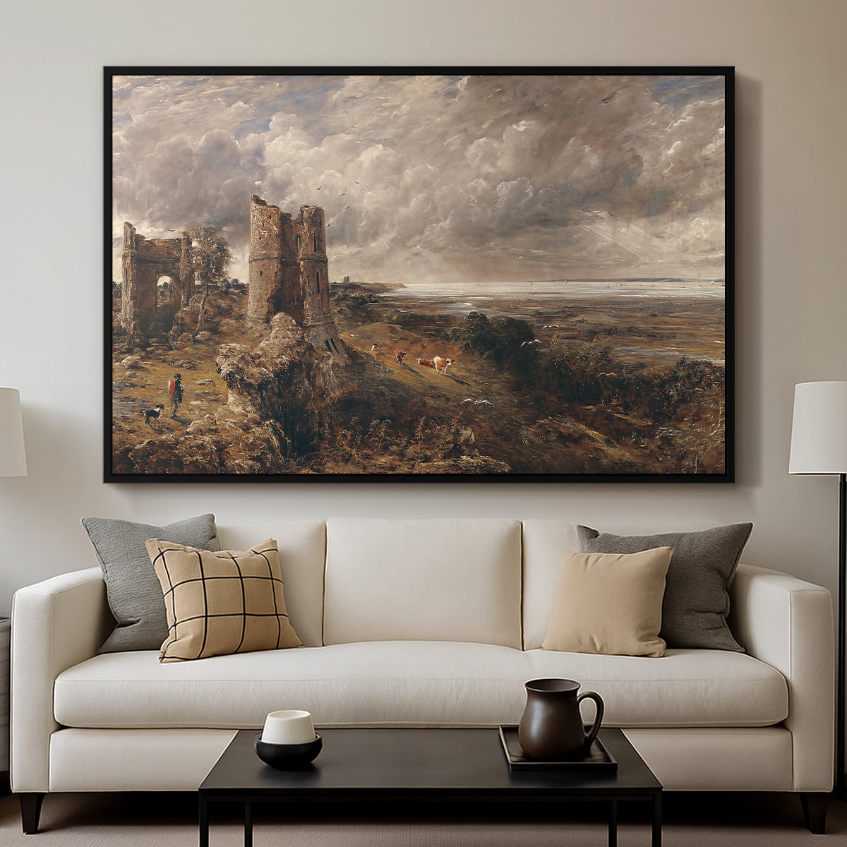 Hadleigh Castle, Mouth of Thames, c. 1829 - Floater Framed Canvas Print