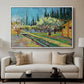 Orchard in Blossom, Bordered by Cypresses, 1888 - Floater Framed Canvas Print