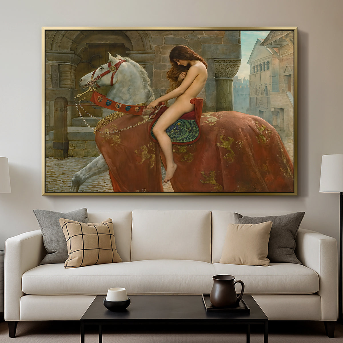 Lady Godiva, 1898 - Floater Framed Canvas Print