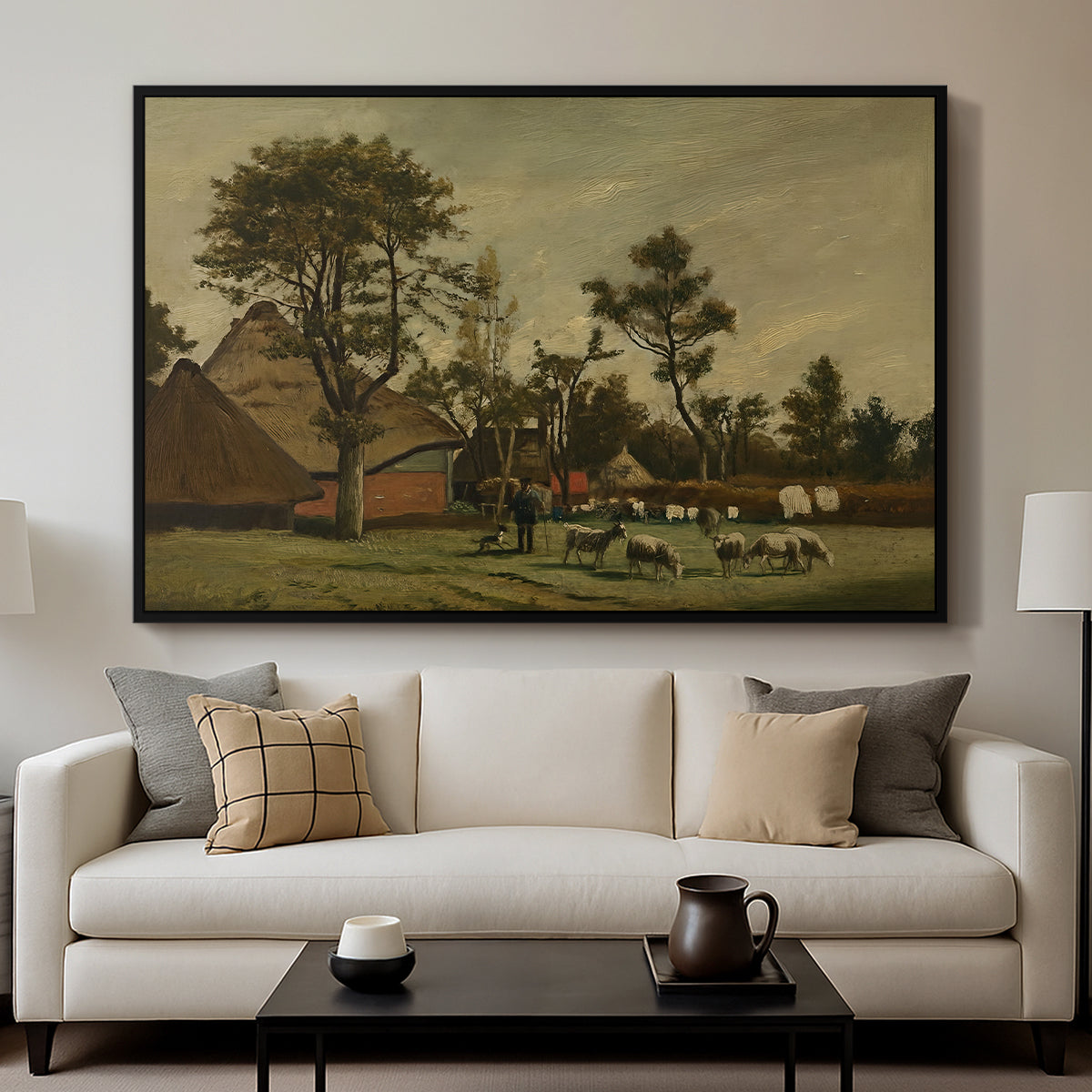 Farmhouse, c. 1865-1875 - Floater Framed Canvas Print