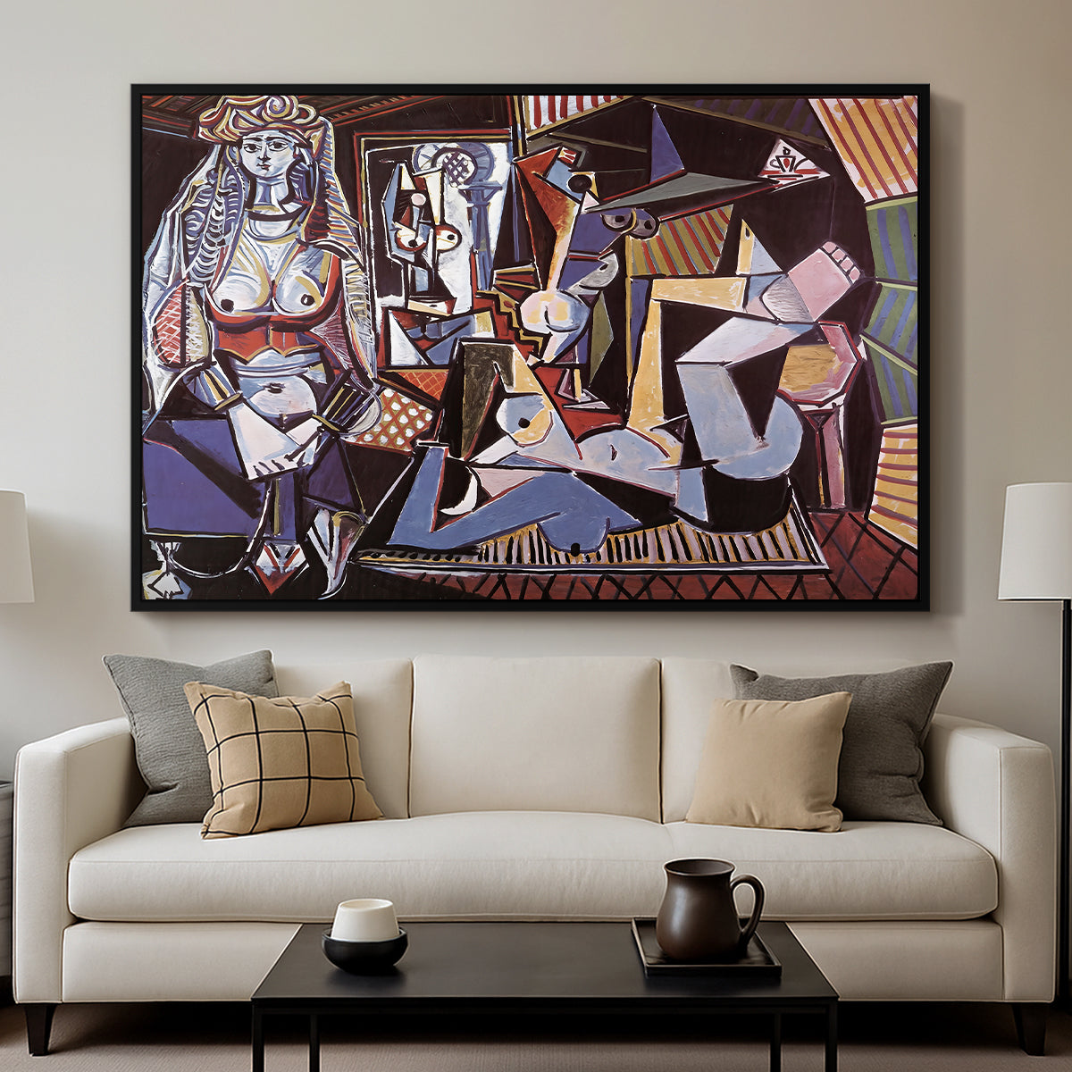 Women of Algiers (Version O), 1955 - Floater Framed Canvas Print
