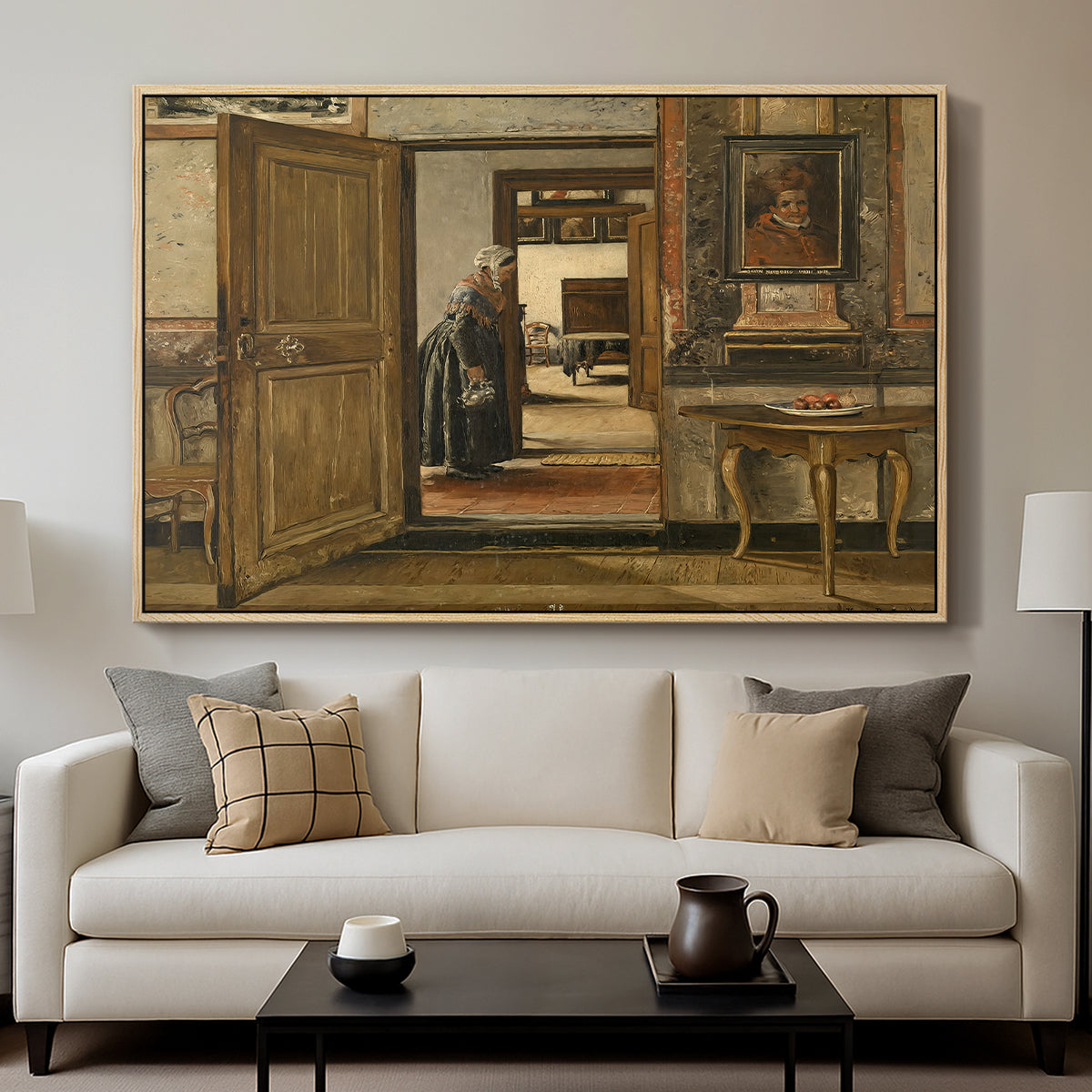 Interior of the Terninck Institution in Antwerp, 1884 - Floater Framed Canvas Print