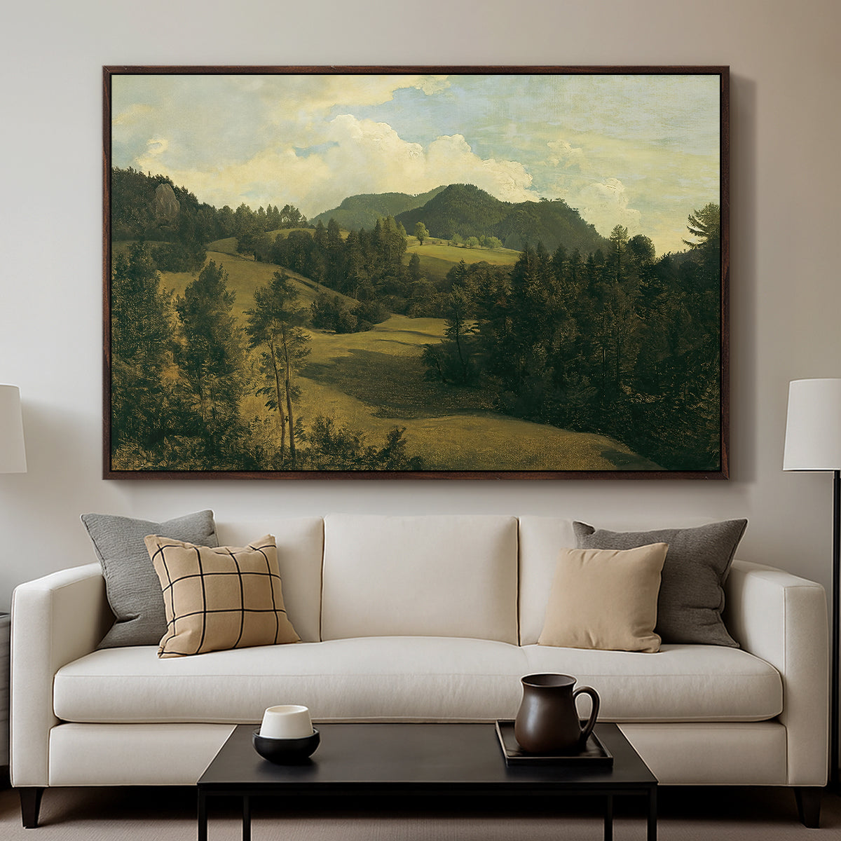 Landscape near Miesenbach, c. 1830 - Floater Framed Canvas Print