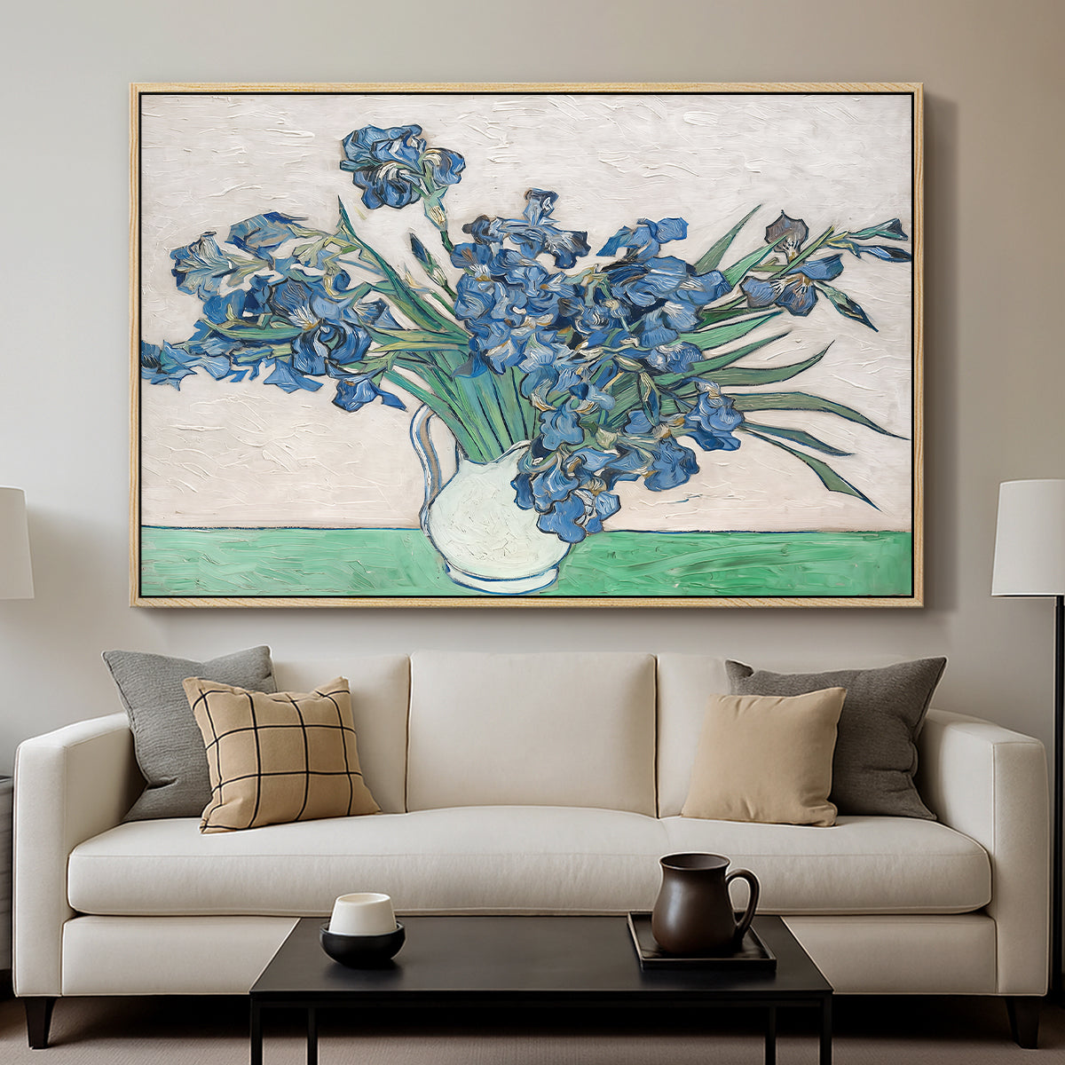 Irises, 1890 - Floater Framed Canvas Print