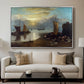 Sun Rising through Vapour: Fishermen Cleaning and Selling Fish, c. 1807 - Floater Framed Canvas Print