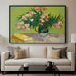 Vase with Oleanders and Books, 1888 - Floater Framed Canvas Print