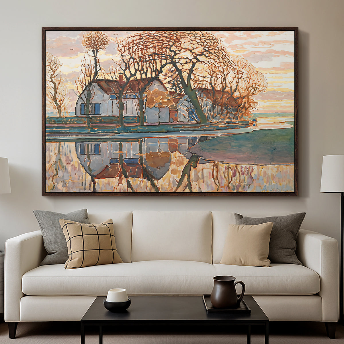 Farm near Duivendrecht, c. 1916 - Floater Framed Canvas Print
