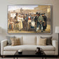 A Charlatan Selling Blacking in the Piazza Barberini in Rome, c. 1840-1849 - Floater Framed Canvas Print
