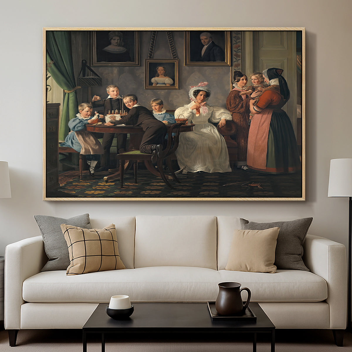 The Waagepetersen Family, 1836 - Floater Framed Canvas Print